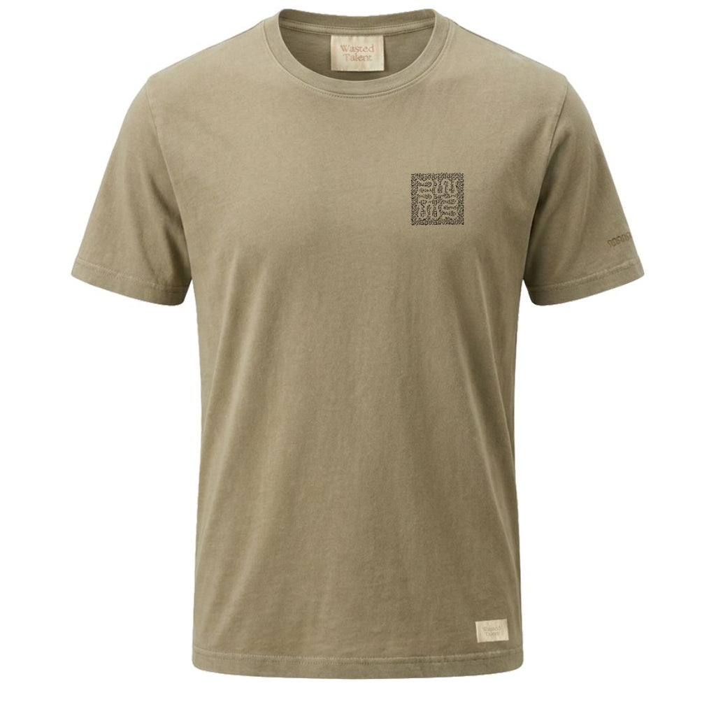 Wasted Talent Thymos T-Shirt Khaki / Black — front detail