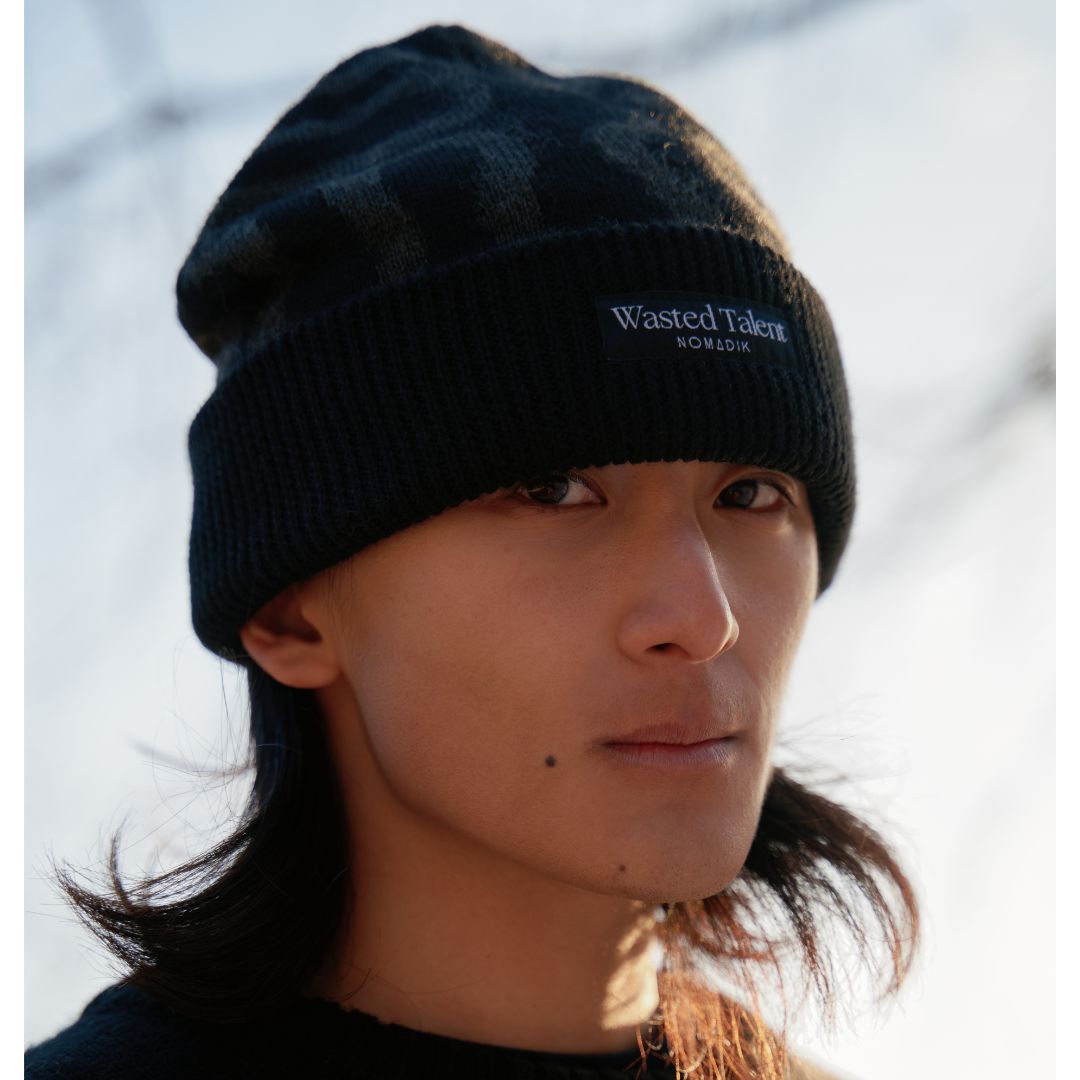 Wasted Talent X Nomadik Jacquard Beanie Black Grey | Limited