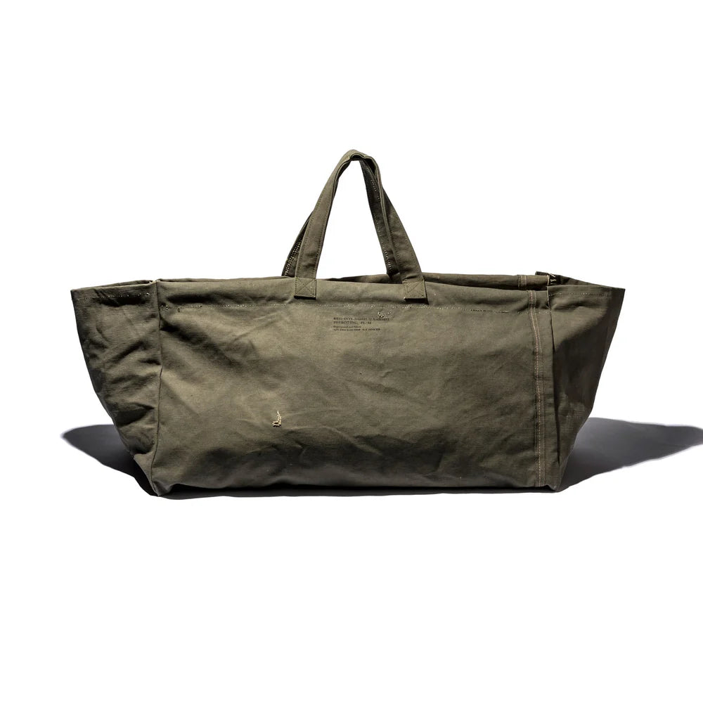 Vintage Tent Fabric Large Bag Olive — front view