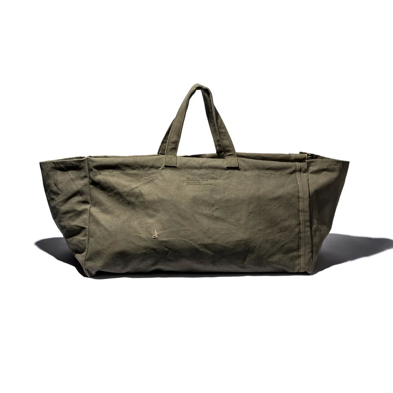 Vintage Tent Fabric Large Bag Olive — front view