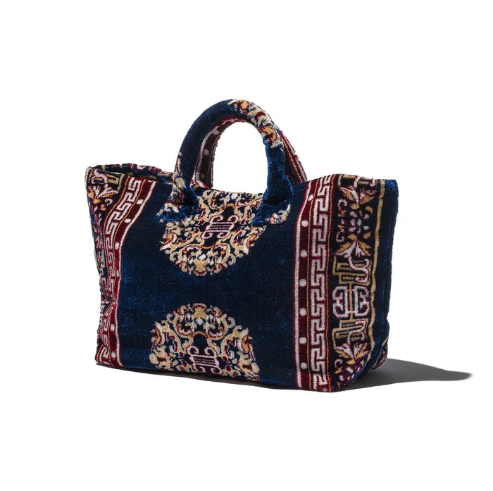 Polyester Cotton Rug Fabric Bag Navy — side view