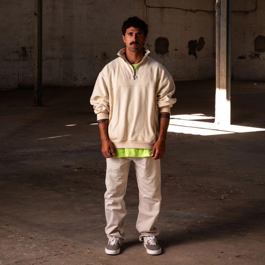 Latitud Fuego Vintage Zip Sweater - Beige