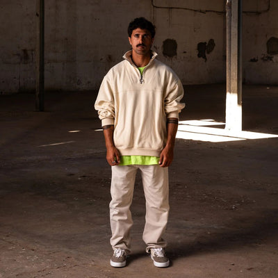 Latitud Fuego Vintage Zip Sweater - Beige