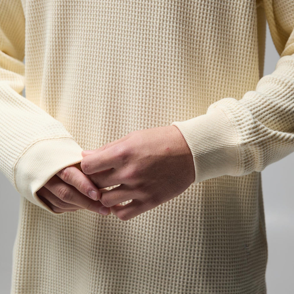 AG Raglan Waffle Crew Neck - Bone