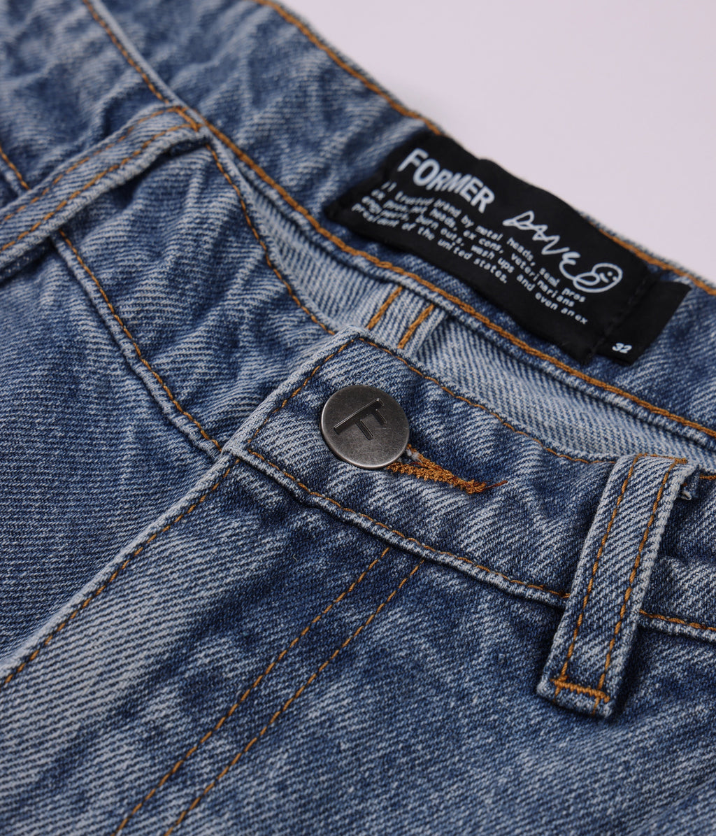 Reynolds Denim Pant - Mid Blue - back