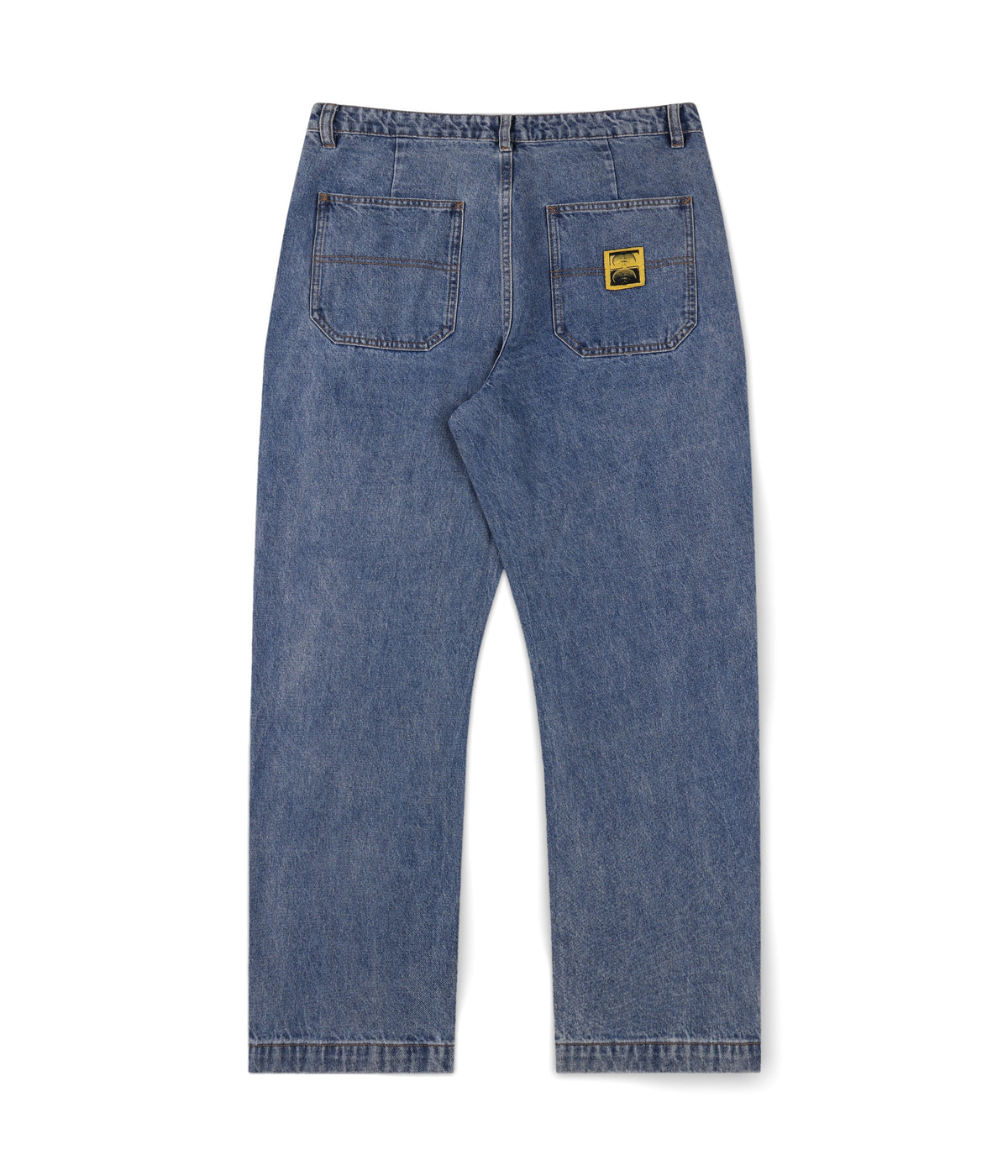 Reynolds Denim Pant - Mid Blue - flat lay