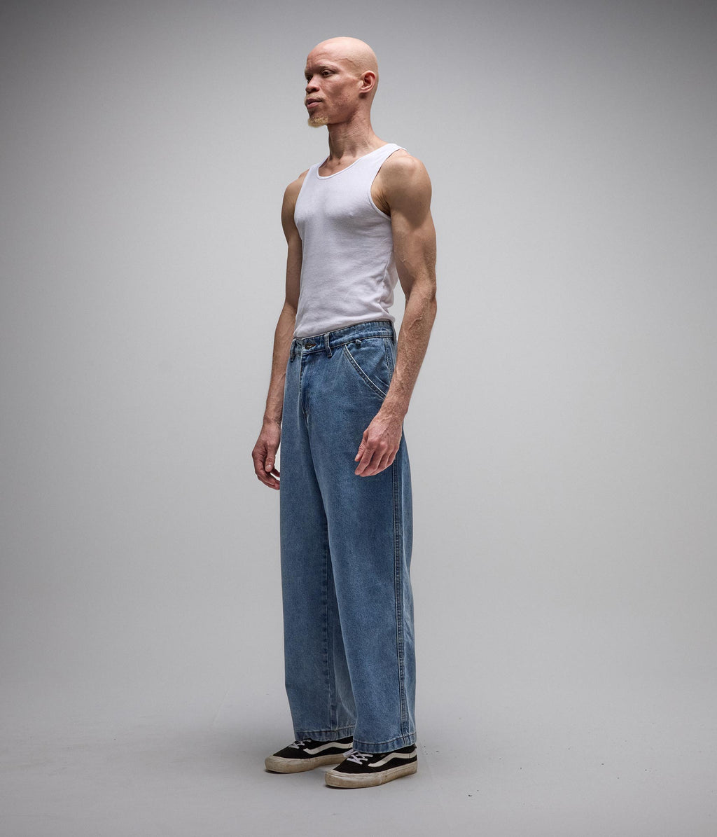 Reynolds Denim Pant - Mid Blue - detail