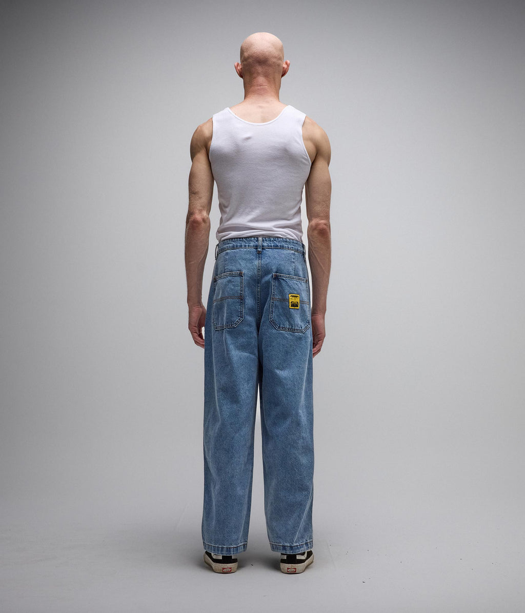 Reynolds Denim Pant - Mid Blue - on model