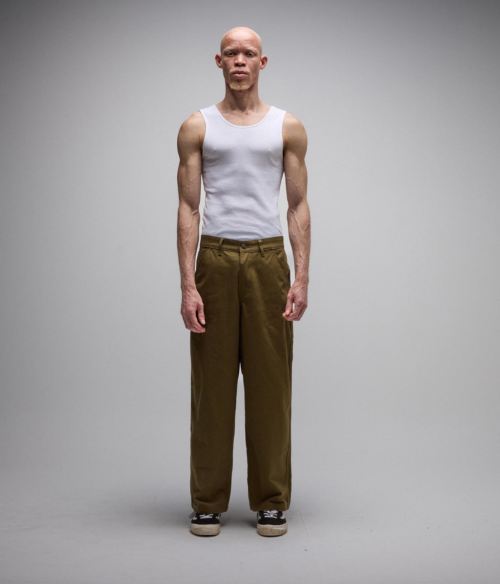 Former Reynolds Work Pant - Deep Olive - detail