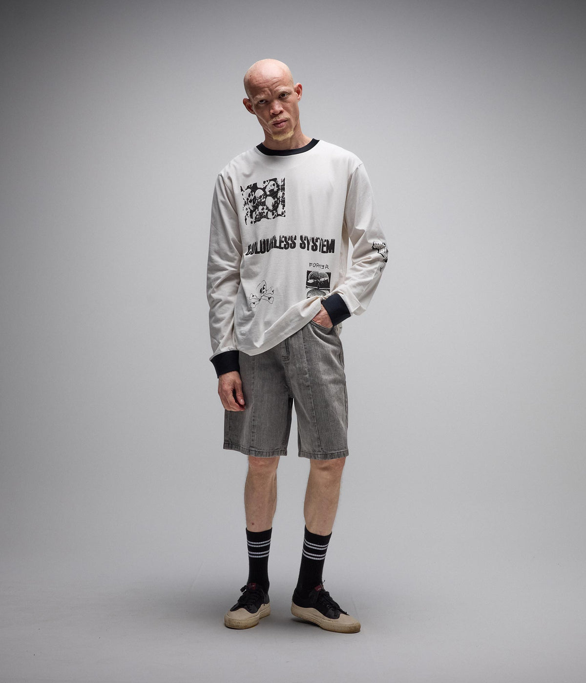 Mash LS T-Shirt - Bone - detail