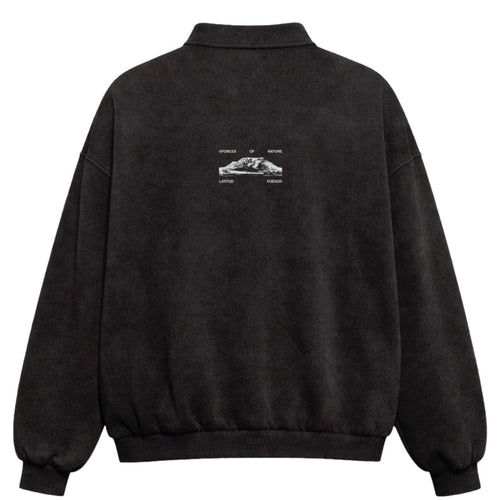 Latitud Fuego Polo Fleece Black/Brown — back view