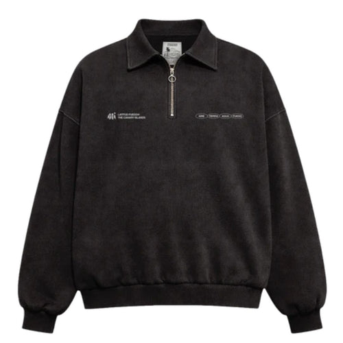 Latitud Fuego Polo Fleece Black/Brown — front view