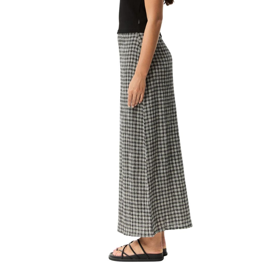Afends Womens Asta Base Seersucker Check Skirt - Steel Check