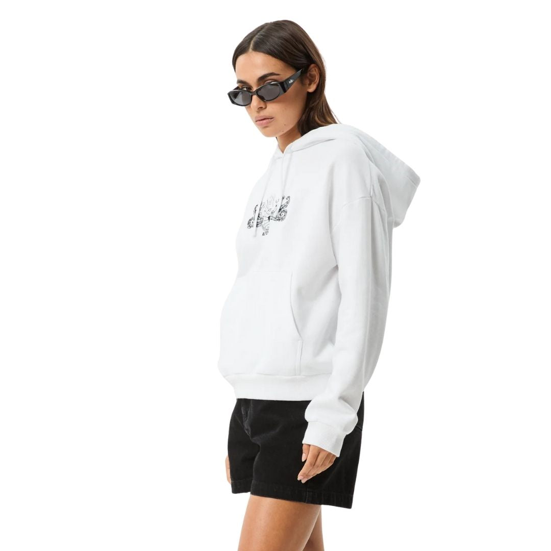Afends Womens Bonfire Pull On Hoodie - White