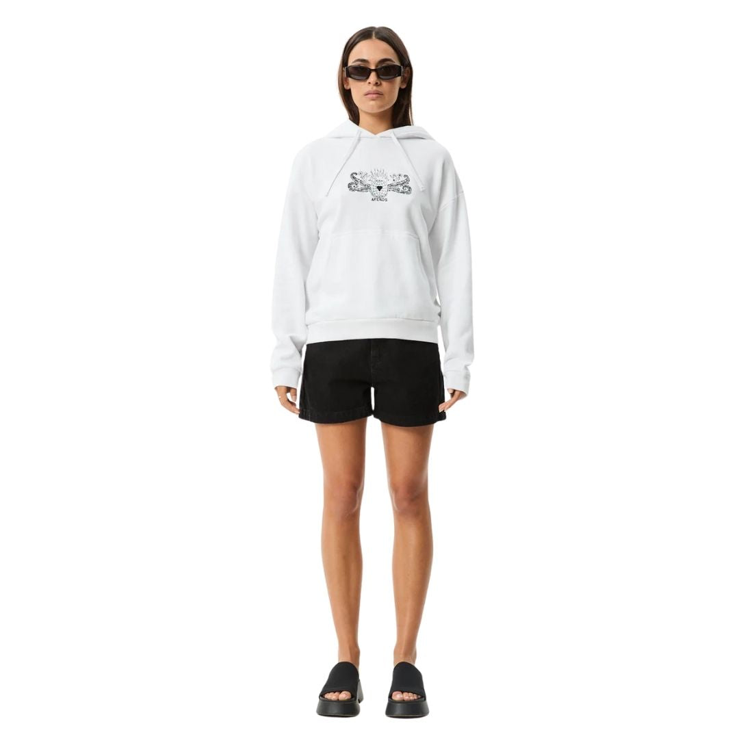 Afends Womens Bonfire Pull On Hoodie - White
