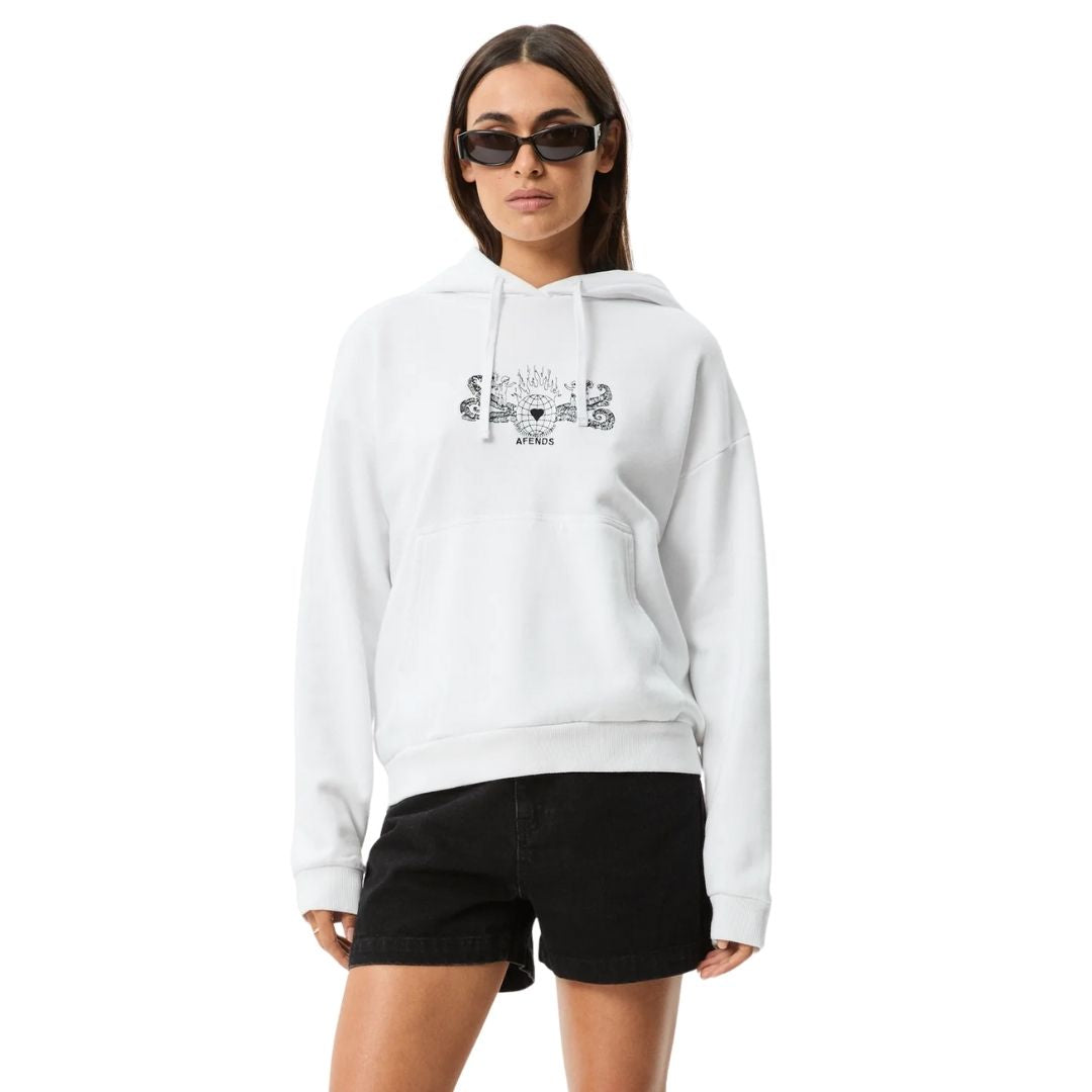 Afends Womens Bonfire Pull On Hoodie - White