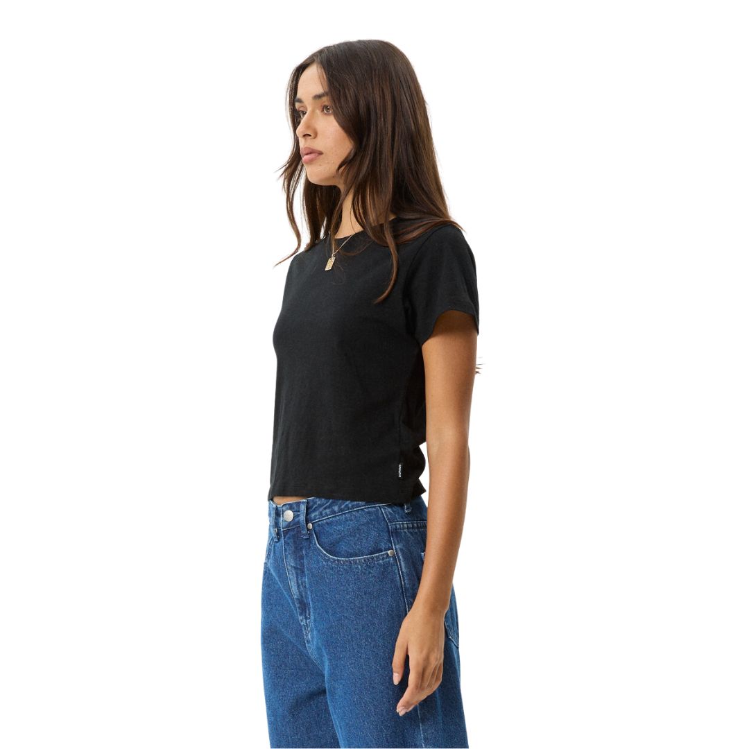 Afends Womens Carmen Hemp Baby T-Shirt - Black