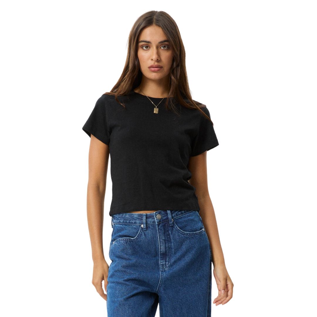 Afends Womens Carmen Hemp Baby T-Shirt - Black