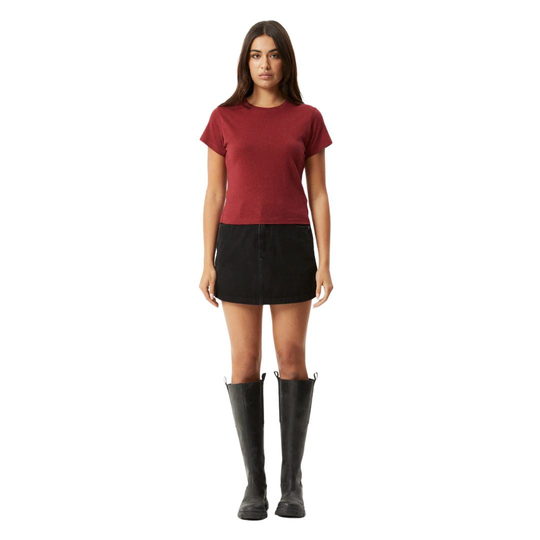 Womens Carmen Hemp Baby T-Shirt Burgundy
