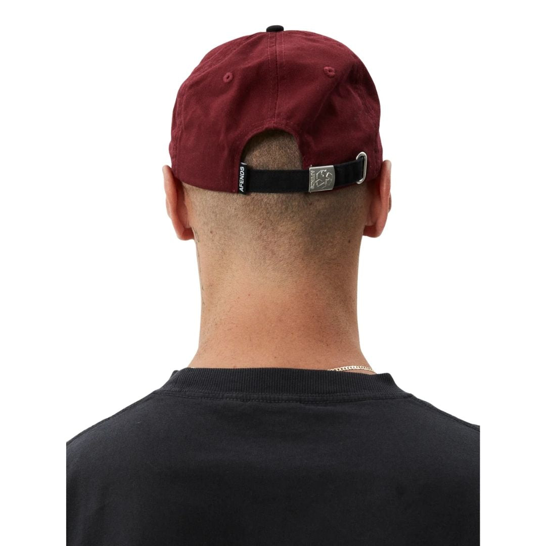 Afends Disco Panelled Cap - Burgundy