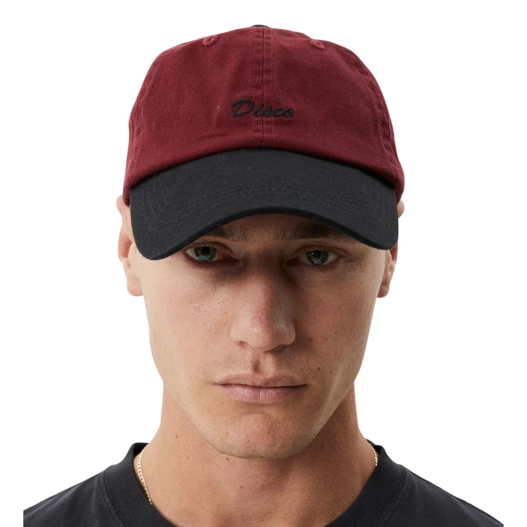 Disco Panelled Cap - Burgundy
