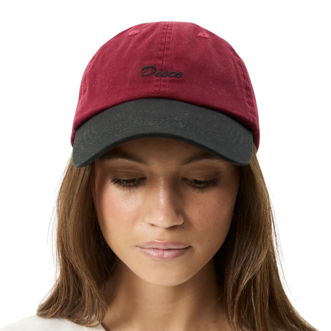 Disco Panelled Cap - Burgundy