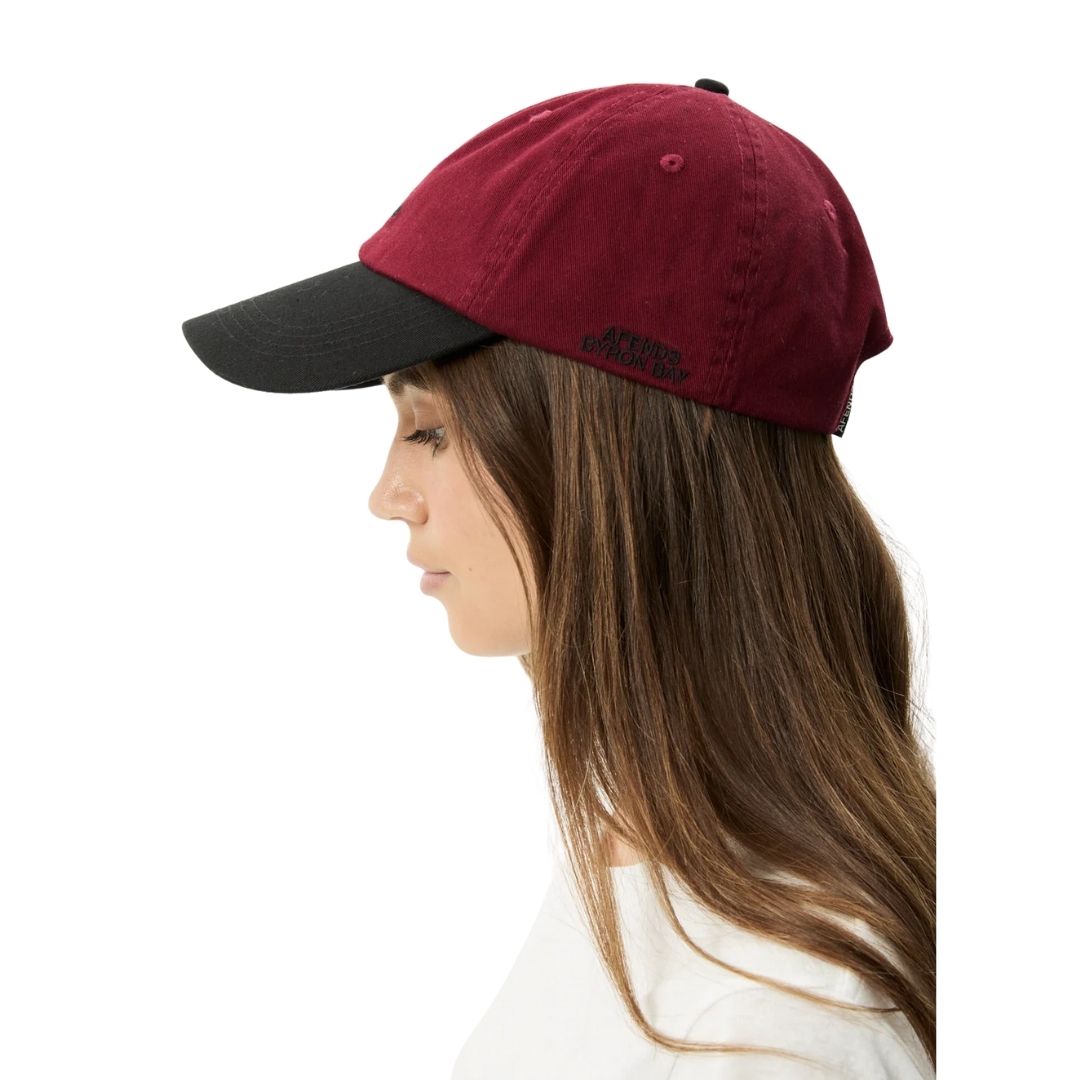 Afends Disco Panelled Cap - Burgundy
