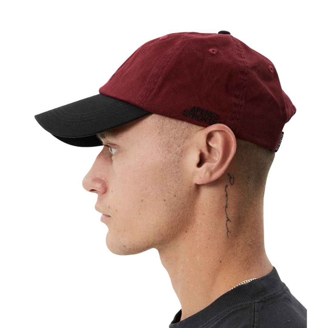 Disco Panelled Cap - Burgundy