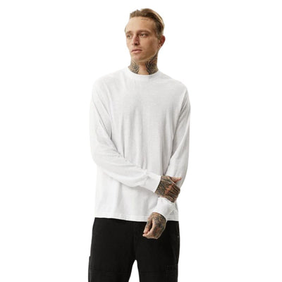 Afends Essential Hemp Long Sleeve T-Shirt - White