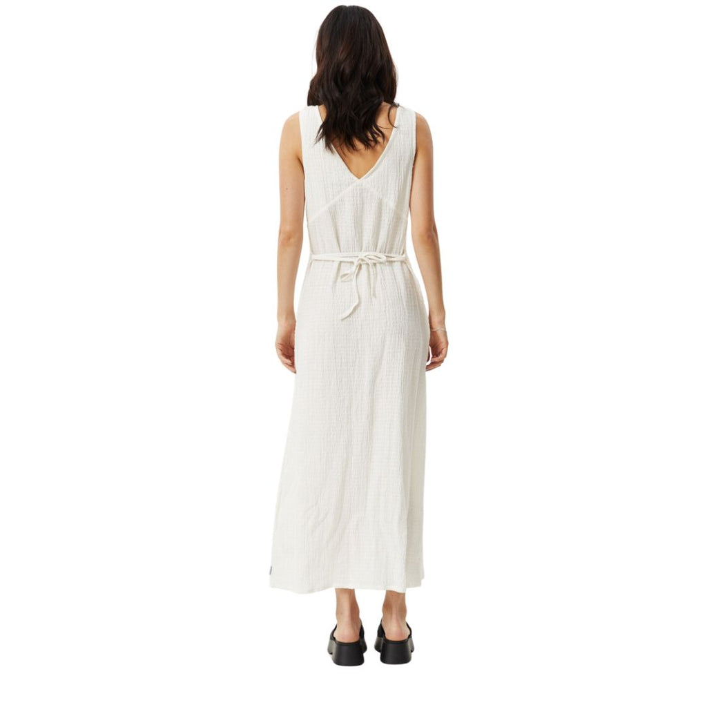 Womens Focus Hemp Seersucker Maxi Dress - White
