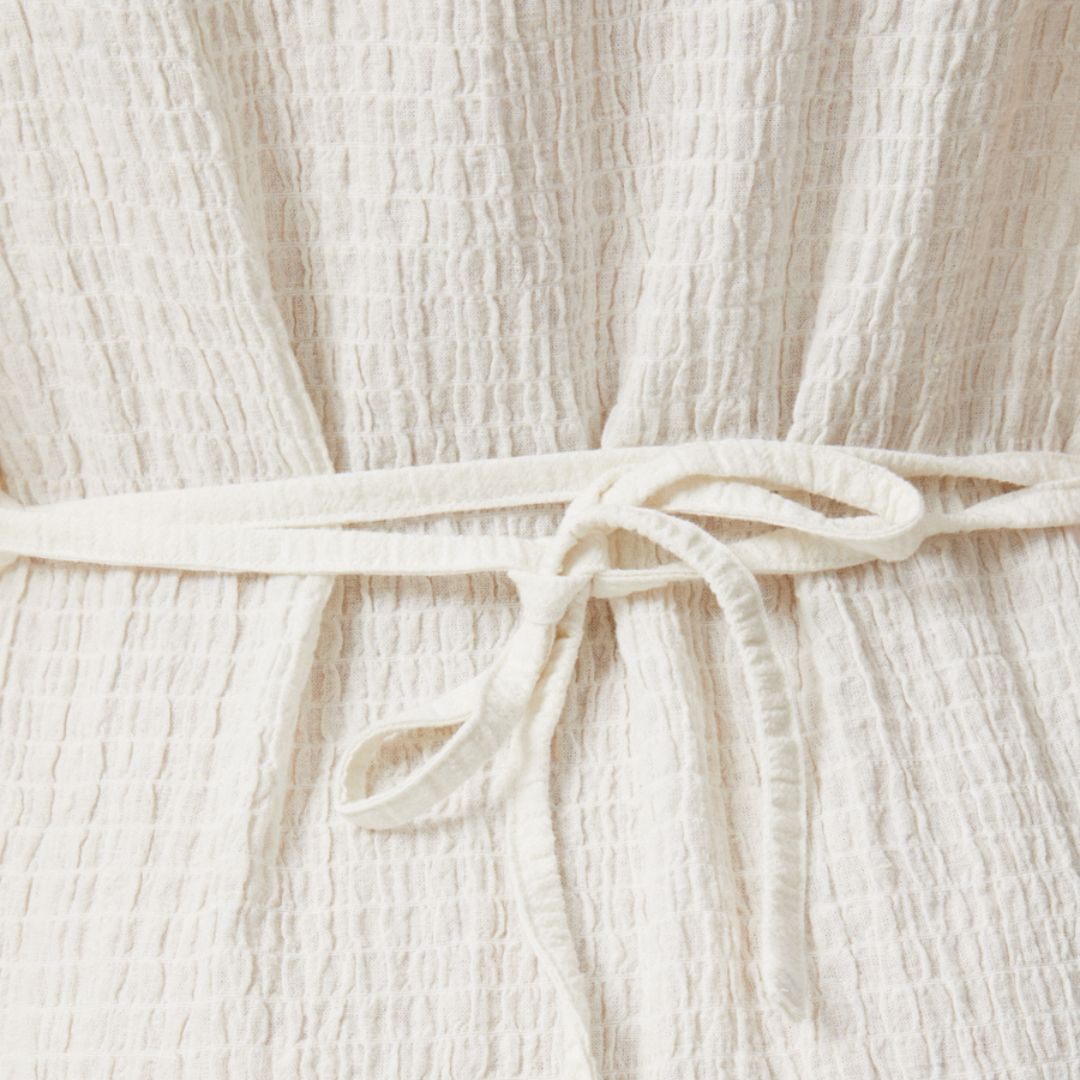 Afends Womens Focus Hemp Seersucker Maxi Dress - White