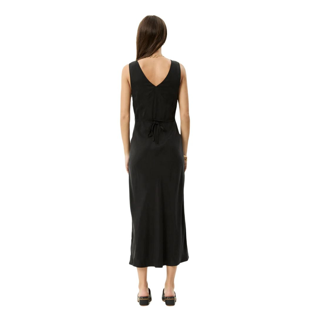 Afends Womens Gia Cupro Maxi Dress - Black