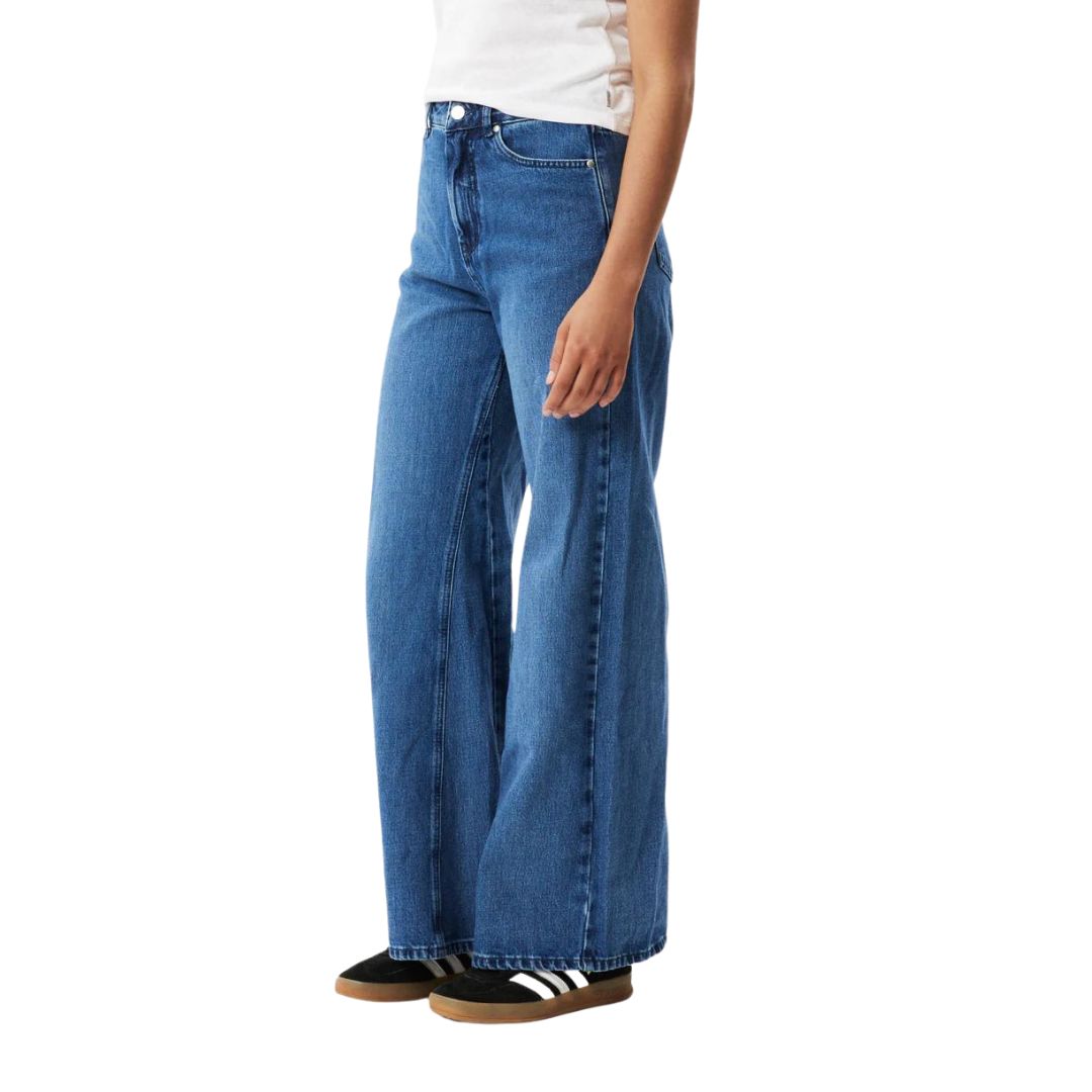 Womens Gigi Hemp Denim Flared Jeans - Authentic Blue