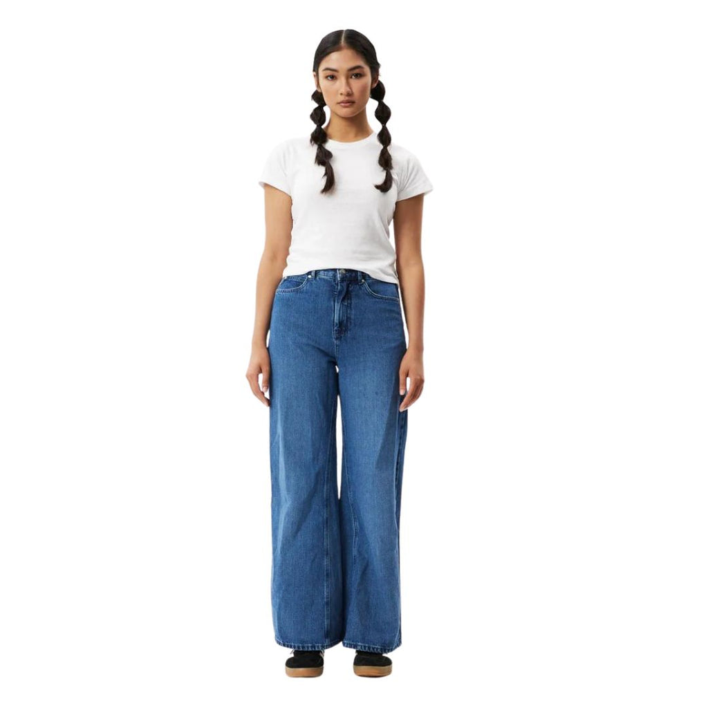 Womens Gigi Hemp Denim Flared Jeans - Authentic Blue