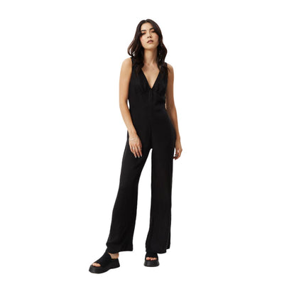Afends Womens Grace Cupro Recycled Jumpsuit - Black