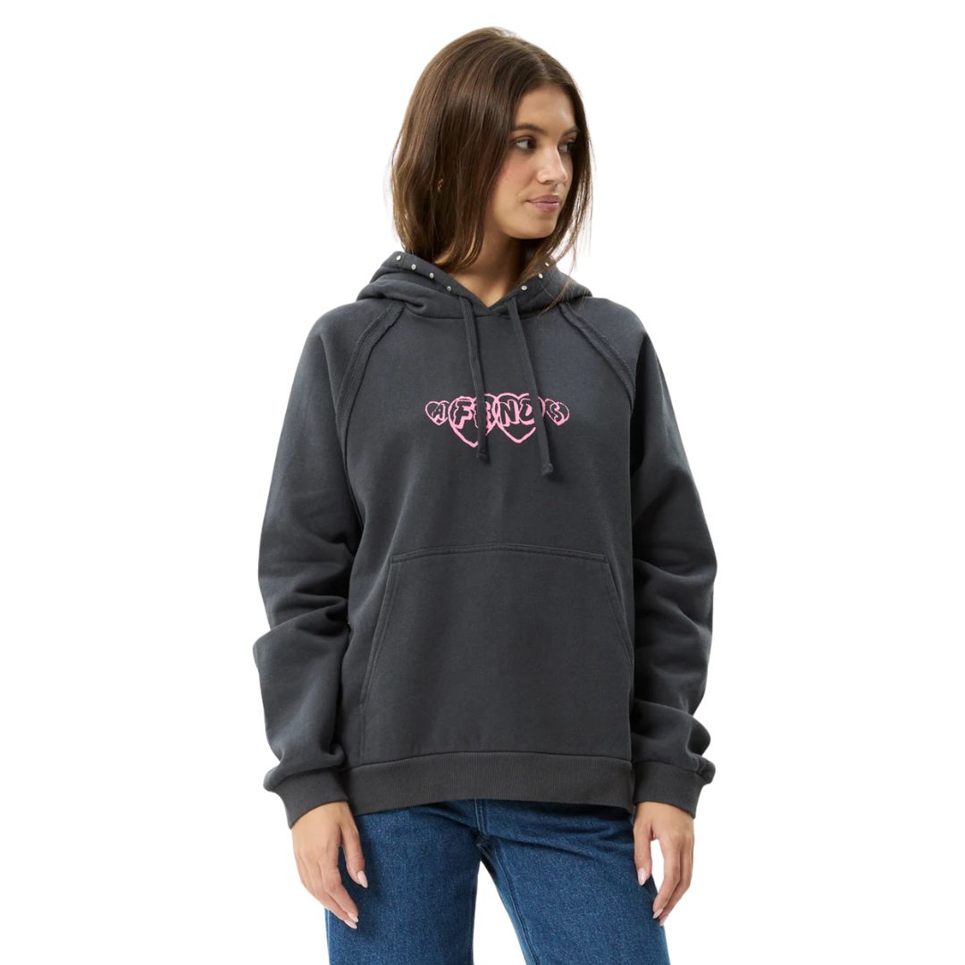 Afends Womens Hardware Hoodie - Charcoal Afends Womens Hardware Hoodie - Charcoal