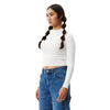 Afends Womens Iconic Hemp Rib Long Sleeve Top - Off White