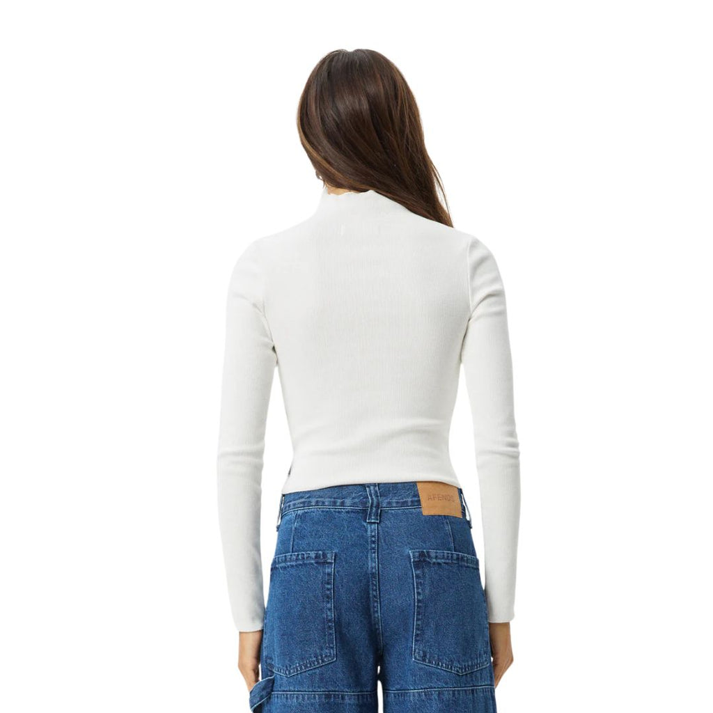 Womens Iconic Hemp Rib Long Sleeve Top - Off White