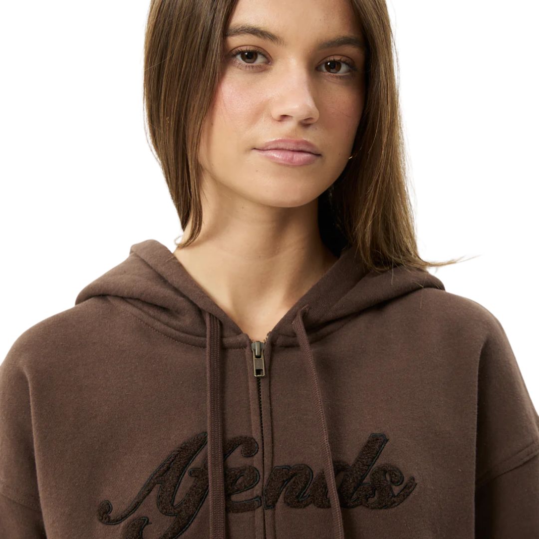 Afends Womens Kourt Zip Hoodie - Coffee