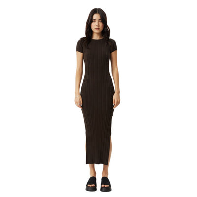 Afends Womens Landed Organic Knit Maxi Dress - Coffee