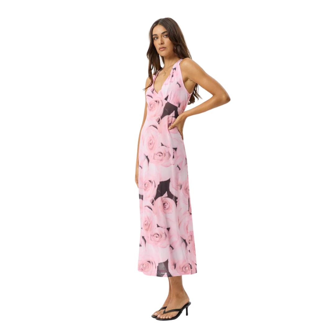 Womens Marinette Recycled Sheer Maxi Dress - Rose
