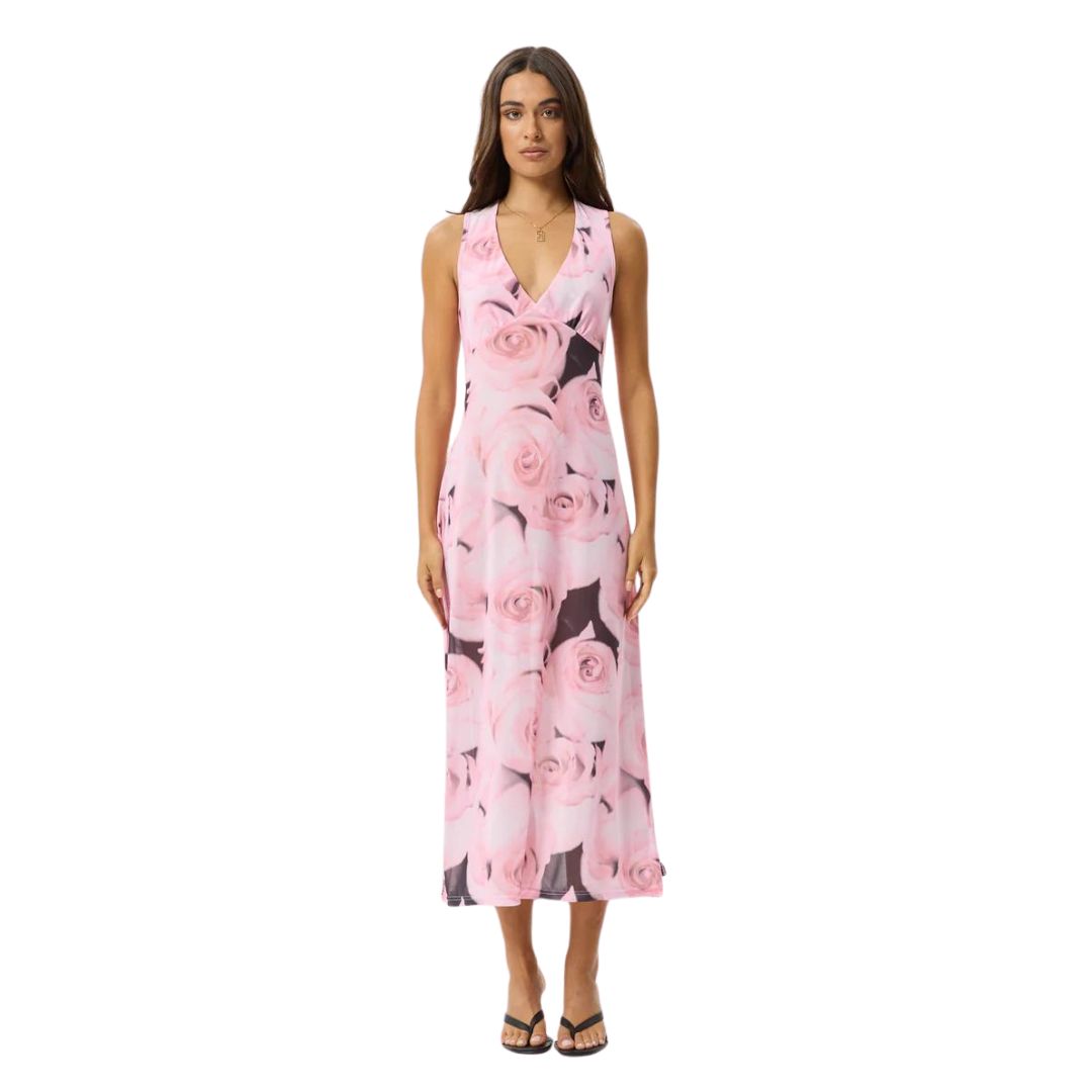Womens Marinette Recycled Sheer Maxi Dress - Rose