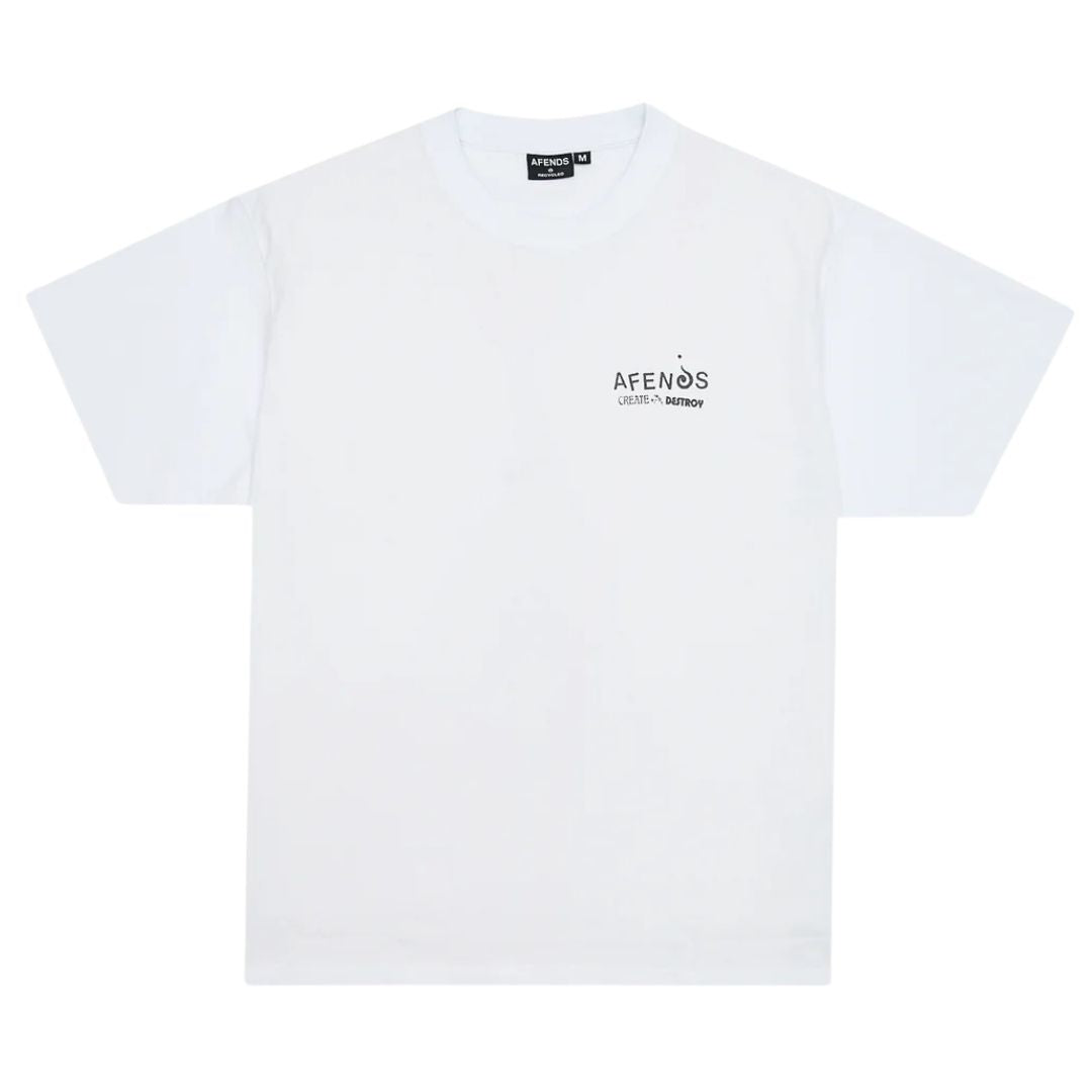 Afends Mind Over Heavyweight Boxy T-Shirt - White Afends Mind Over Heavyweight Boxy T-Shirt - White