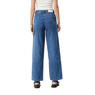 Afends Womens Moss Hemp Denim Workwear Jeans - Authentic Blue
