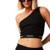 Afends Womens Pala Recycled Ribbed One Shoulder Top - Black