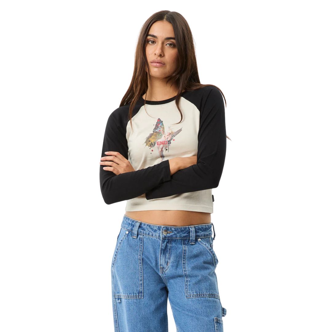Afends Womens Pixie Long Sleeve T-Shirt - Moonbeam
