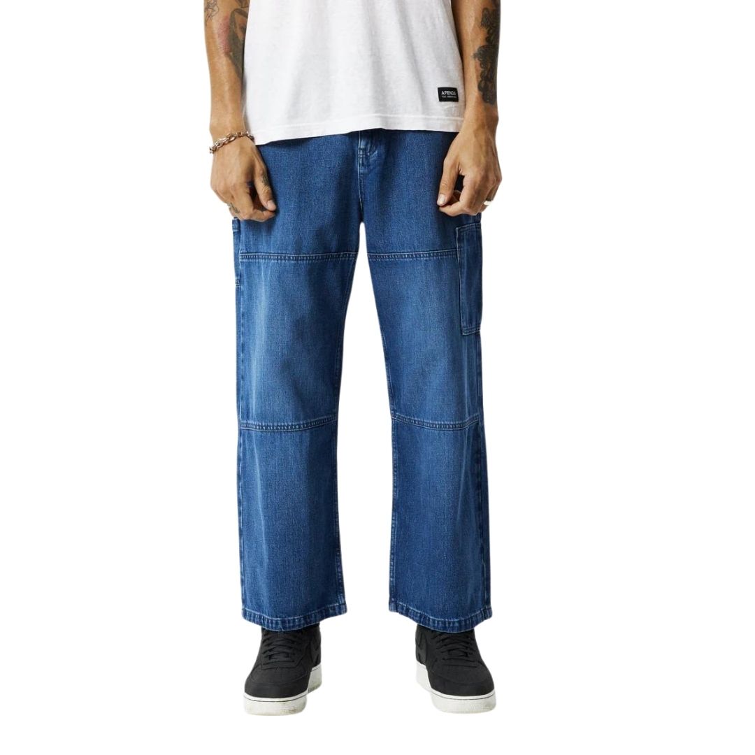 Afends Richmond Hemp Denim Baggy Workwear Jeans - Authentic Blue