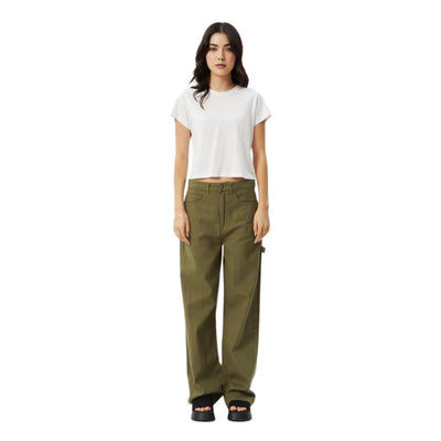 Afends Womens Roads Carpenter Pants - Military