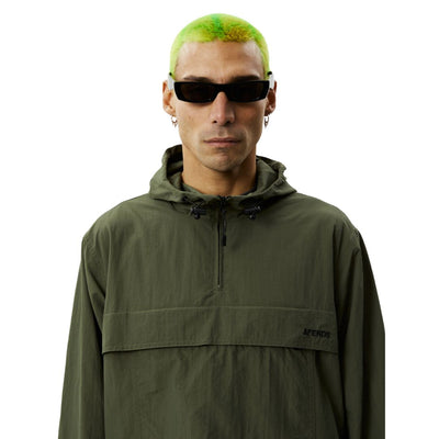 Afends System Water Resistant Spray Anorak Jacket - Military