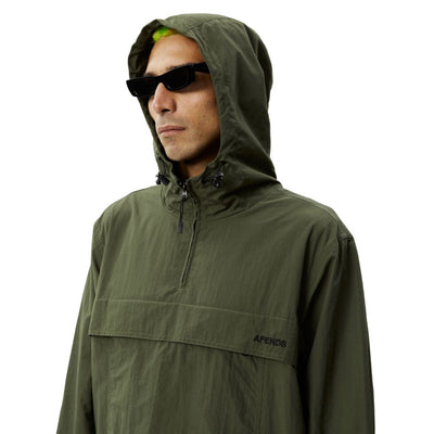 Afends System Water Resistant Spray Anorak Jacket - Military